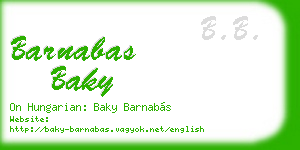 barnabas baky business card